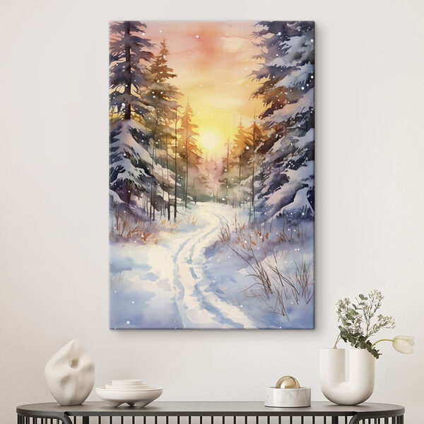 Cuadros Acuarela de un bosque nevado (SKU: s41640) Cuadros Cuadros Acuarela de un bosque nevado (SKU: s41640)