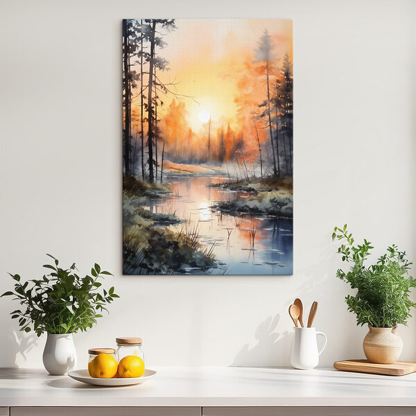 Cuadros Acuarela de un río con árboles y plantas (SKU: s41642) Cuadros Cuadros Acuarela de un río con árboles y plantas (SKU: s41642)