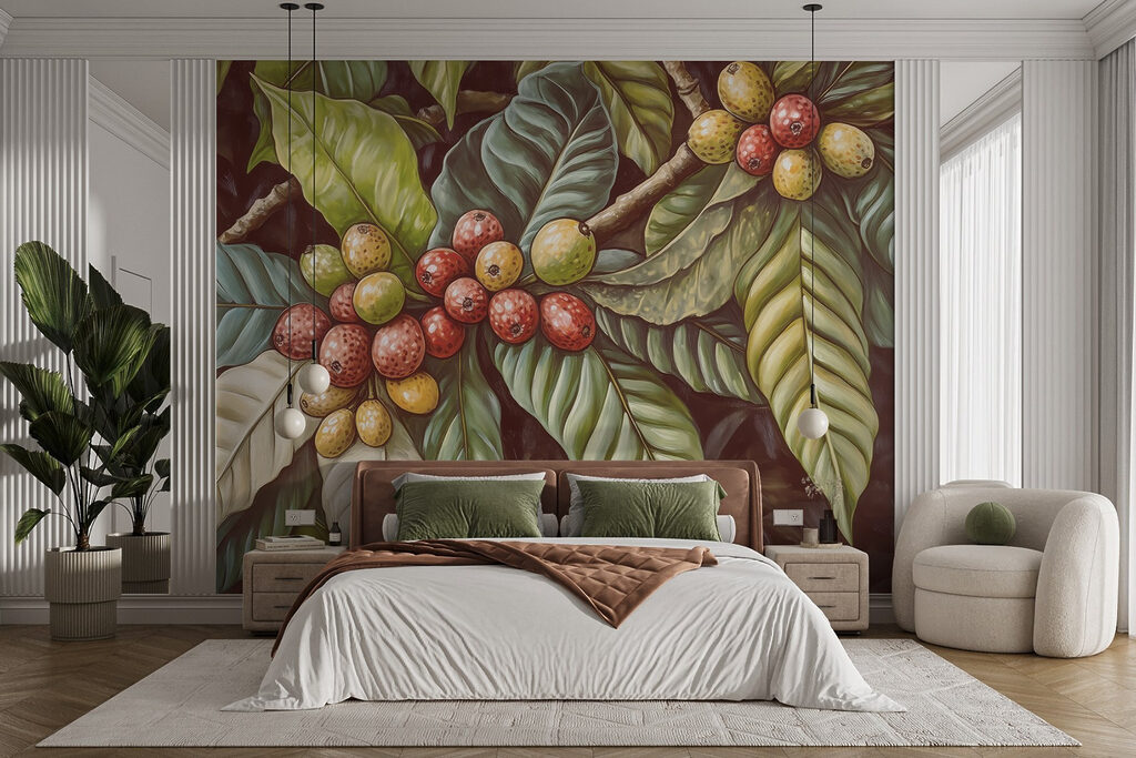 Lush leaves with vibrant fruit clusters