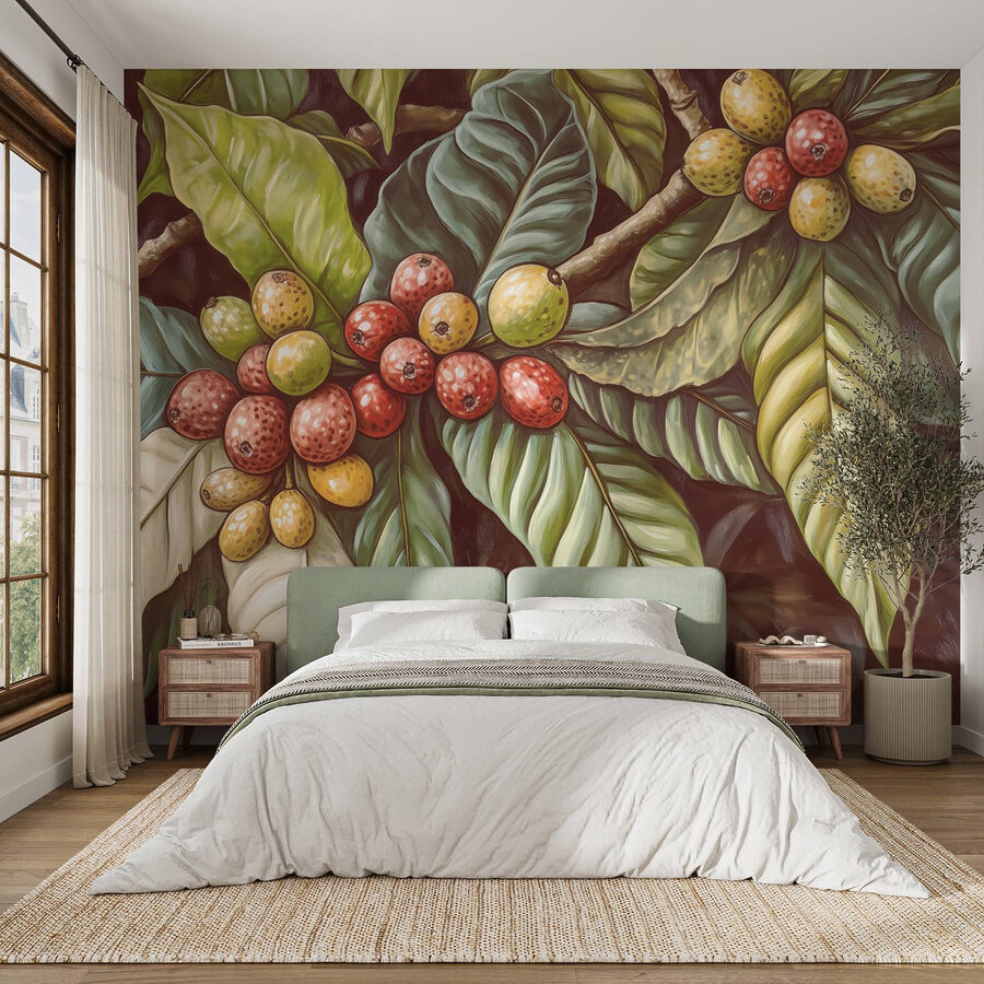 Fotomurales Hojas exuberantes con racimos de frutos vibrantes - Imagen 5