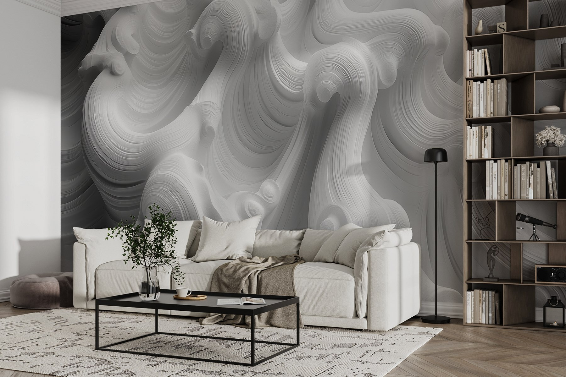 White swirly surface