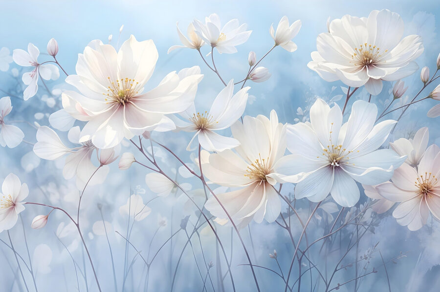 Grupo de flores blancas