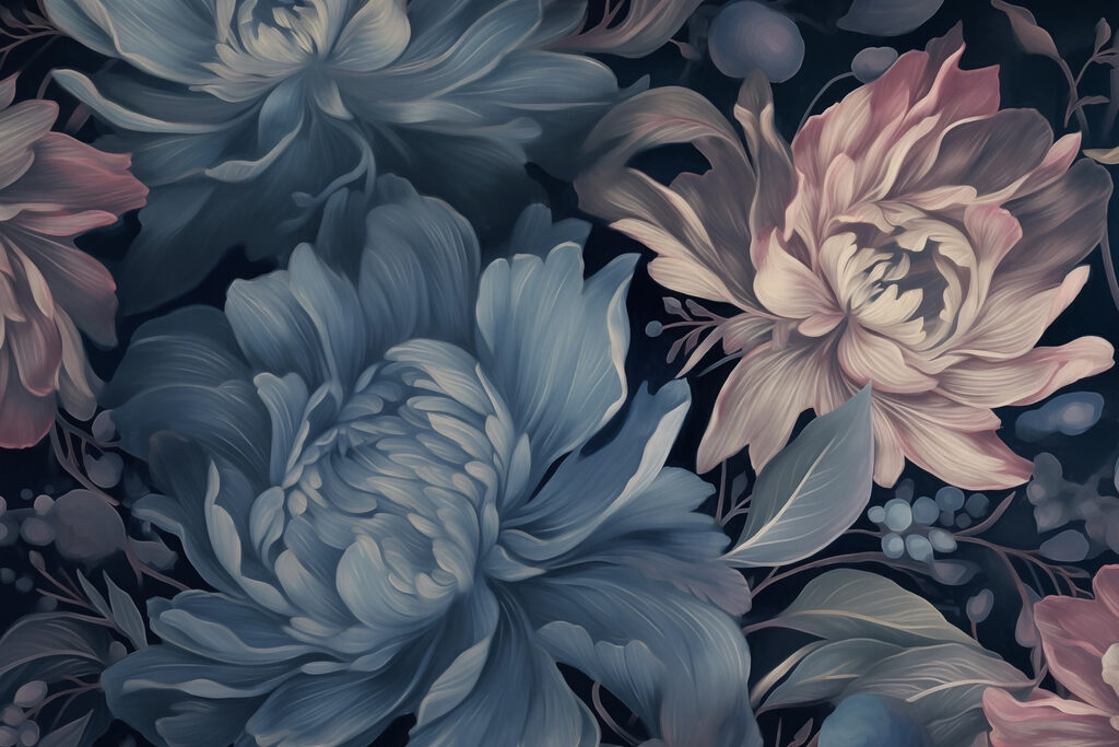 Delicate blooms in soft hues