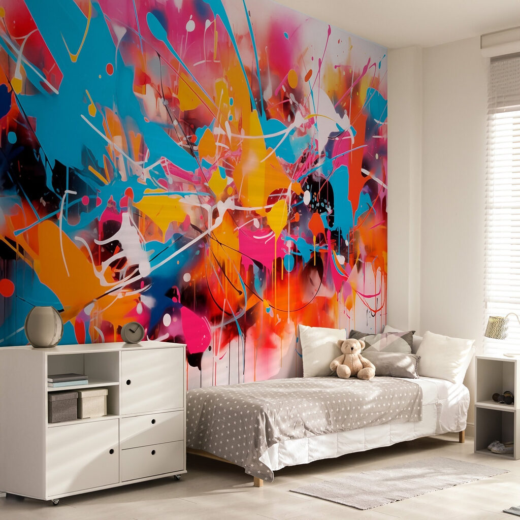 Colorful splattered art