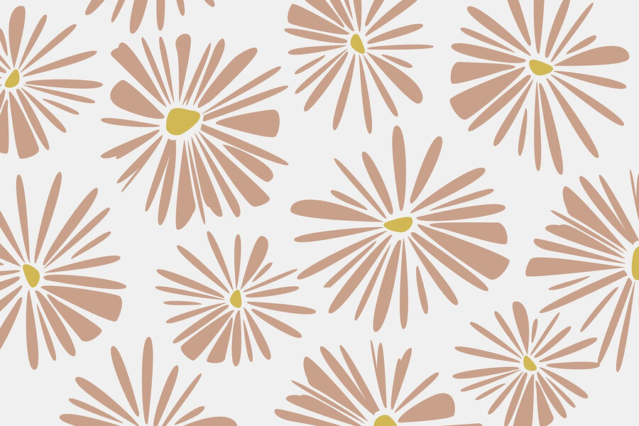 Patrón de flores sobre fondo blanco