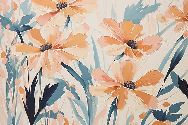 Pintura de flores sobre una superficie blanca Pintura de flores sobre una superficie blanca