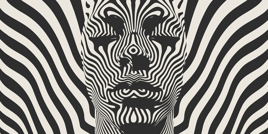 Imagen en blanco y negro del rostro de una persona