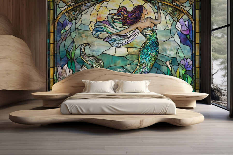 Vidriera con una sirena Vidriera con una sirena