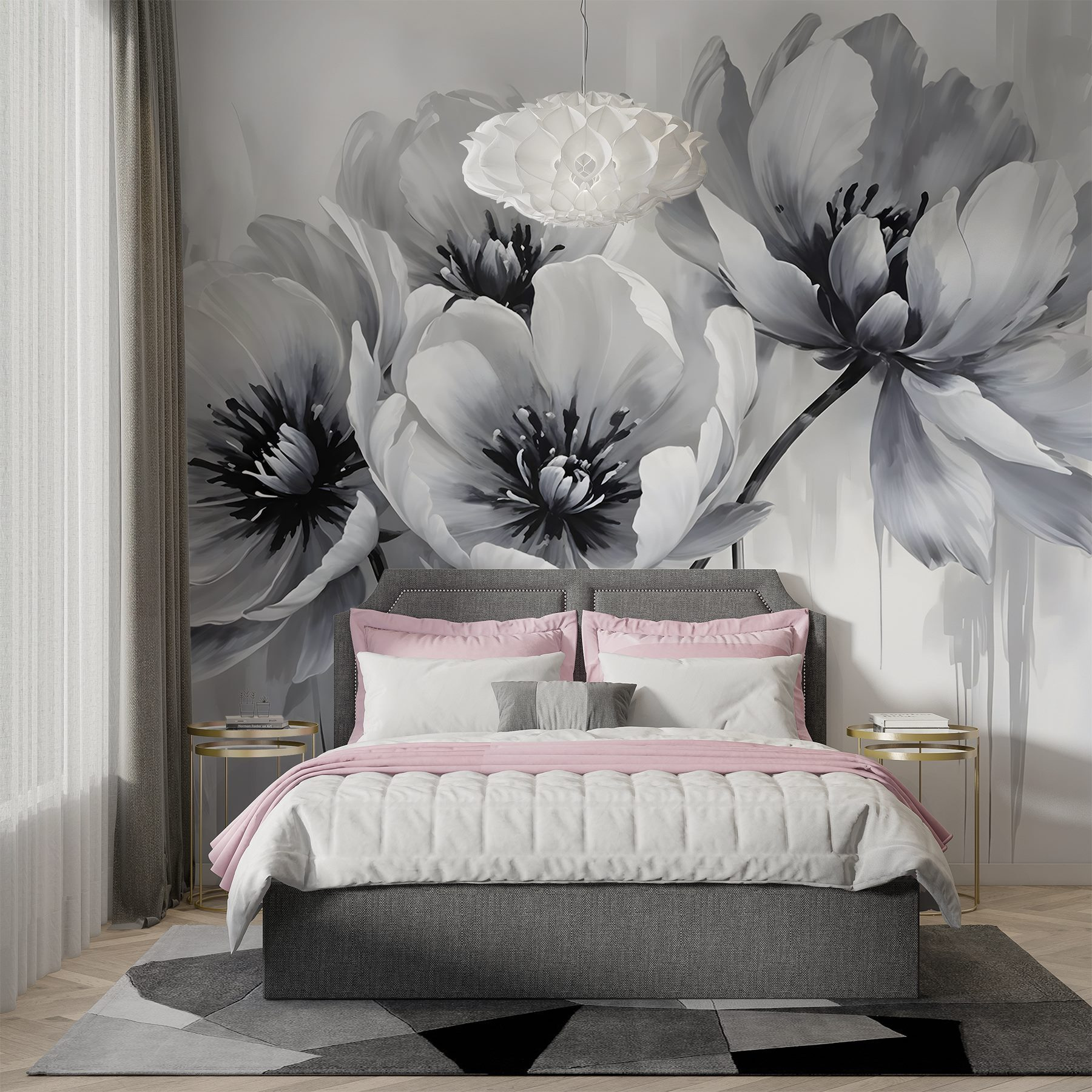 Group of flowers on a white background
