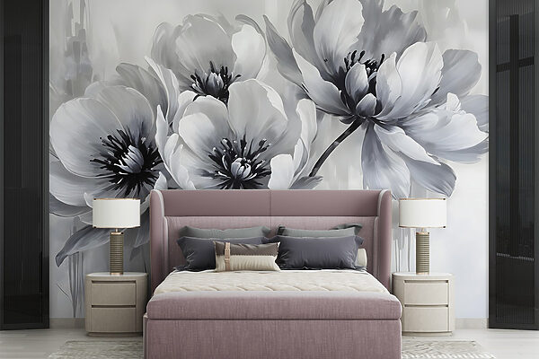 Group of flowers on a white background