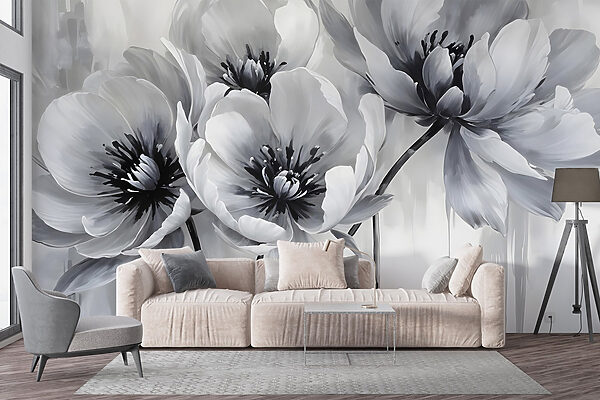 Group of flowers on a white background