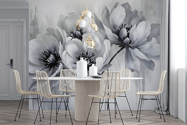 Group of flowers on a white background