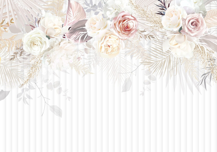 Fotomurales Flores blancas y rosas - Imagen 7