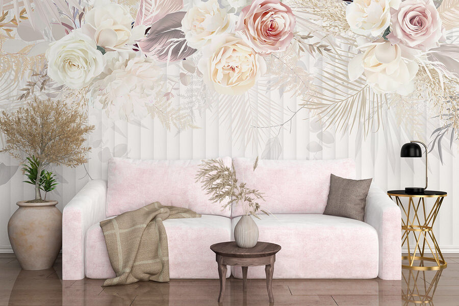 Fotomurales Flores blancas y rosas - Imagen 5