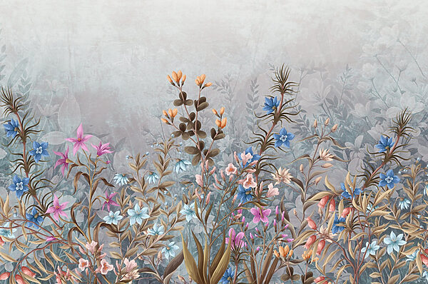 Pintura de flores y hojas Pintura de flores y hojas