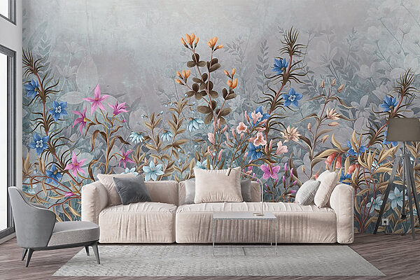 Pintura de flores y hojas Pintura de flores y hojas