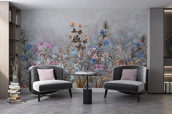 Pintura de flores y hojas Pintura de flores y hojas