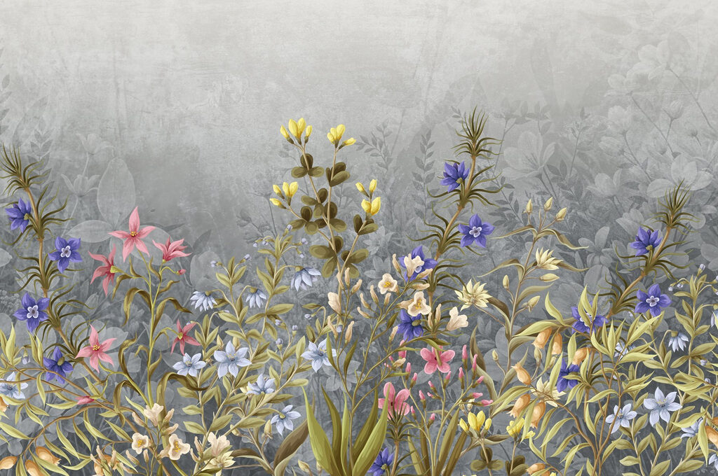 Pintura de flores y hojas Pintura de flores y hojas