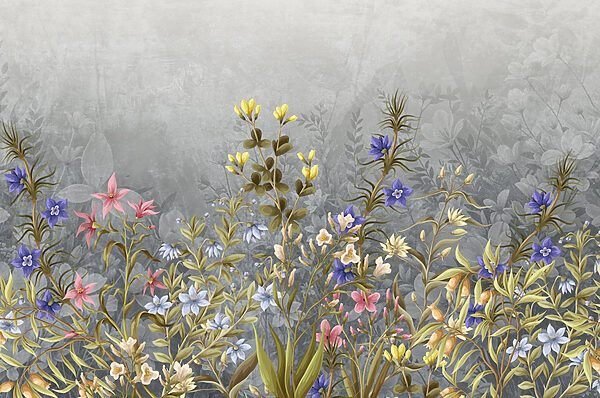 Pintura de flores y hojas Pintura de flores y hojas