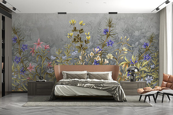 Pintura de flores y hojas Pintura de flores y hojas