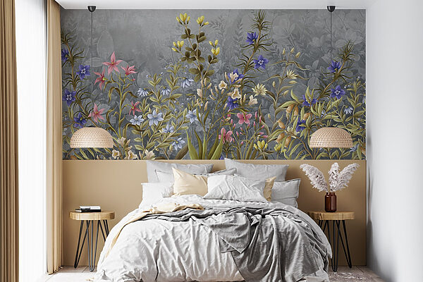 Pintura de flores y hojas Pintura de flores y hojas