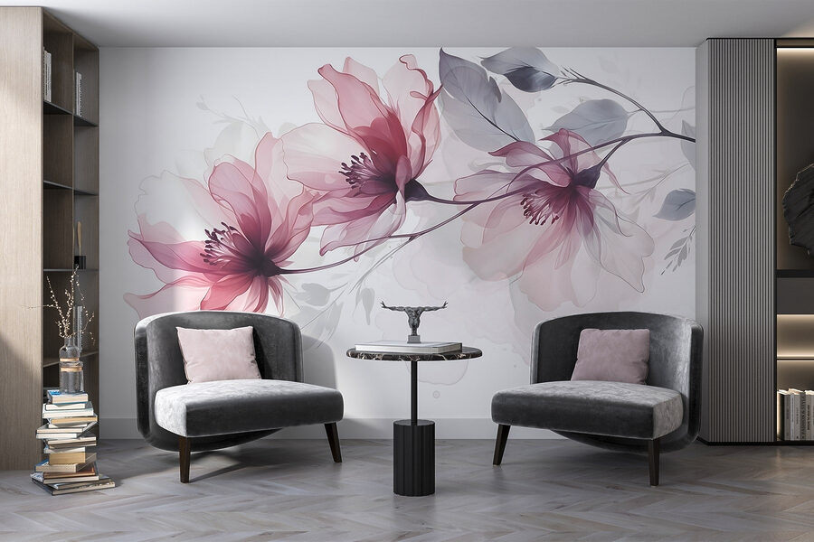 Delicadas flores en tonos suaves