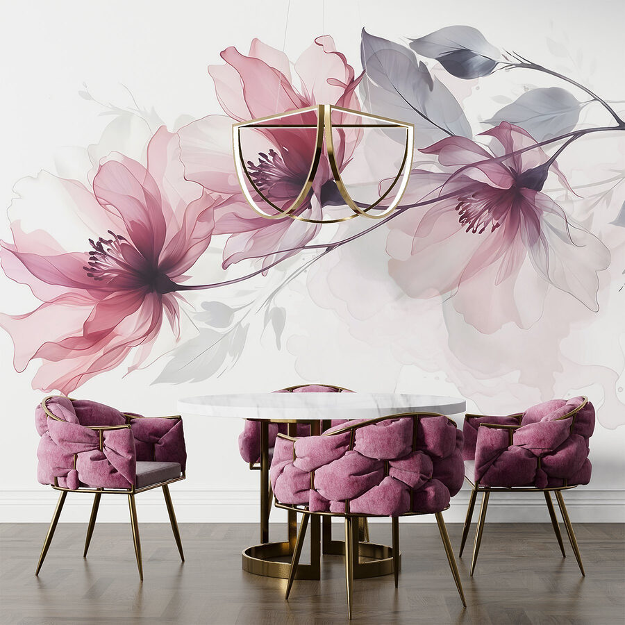 Delicadas flores en tonos suaves