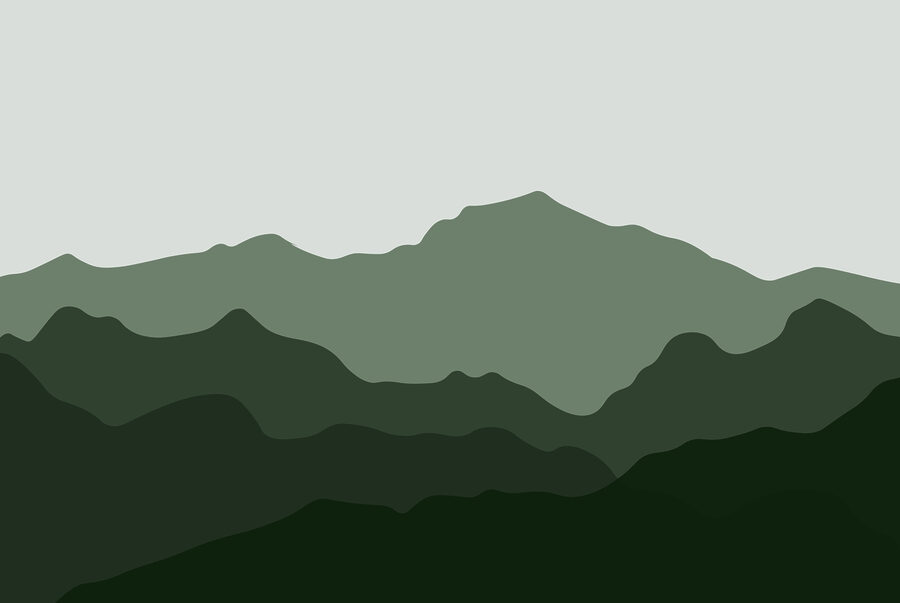 Cordillera con verdes colinas