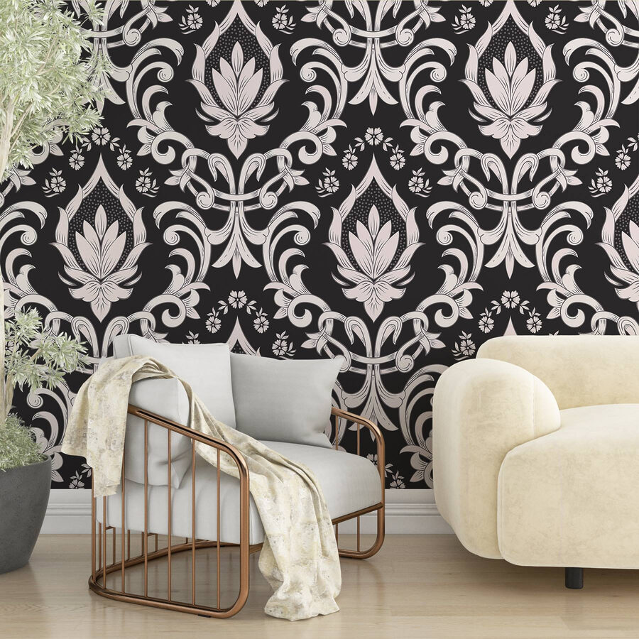 Papel pintado blanco y negro