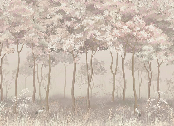 Group of birds in a forest