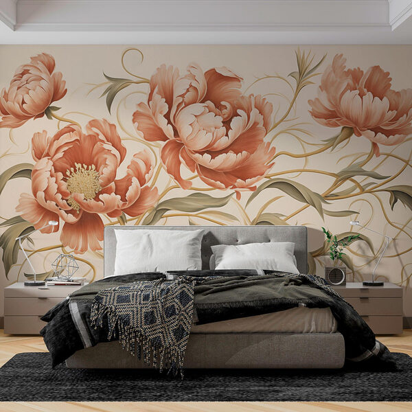 Pintura de flores y vides Pintura de flores y vides