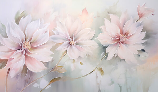 Pintura de flores sobre una superficie blanca Pintura de flores sobre una superficie blanca