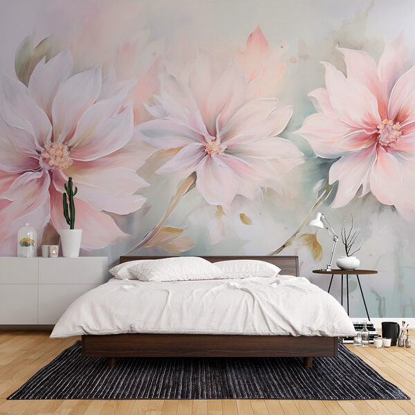 Pintura de flores sobre una superficie blanca Pintura de flores sobre una superficie blanca