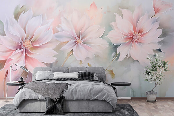Pintura de flores sobre una superficie blanca Pintura de flores sobre una superficie blanca