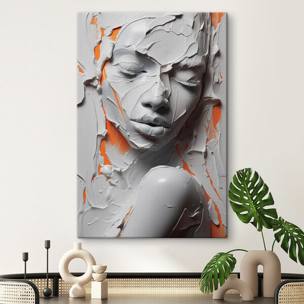 Cuadros Una mujer con el rostro cubierto de pintura blanca (SKU: s41657) Cuadros Cuadros Una mujer con el rostro cubierto de pintura blanca (SKU: s41657)