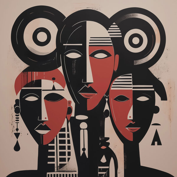 Group of people with different shapes and colors