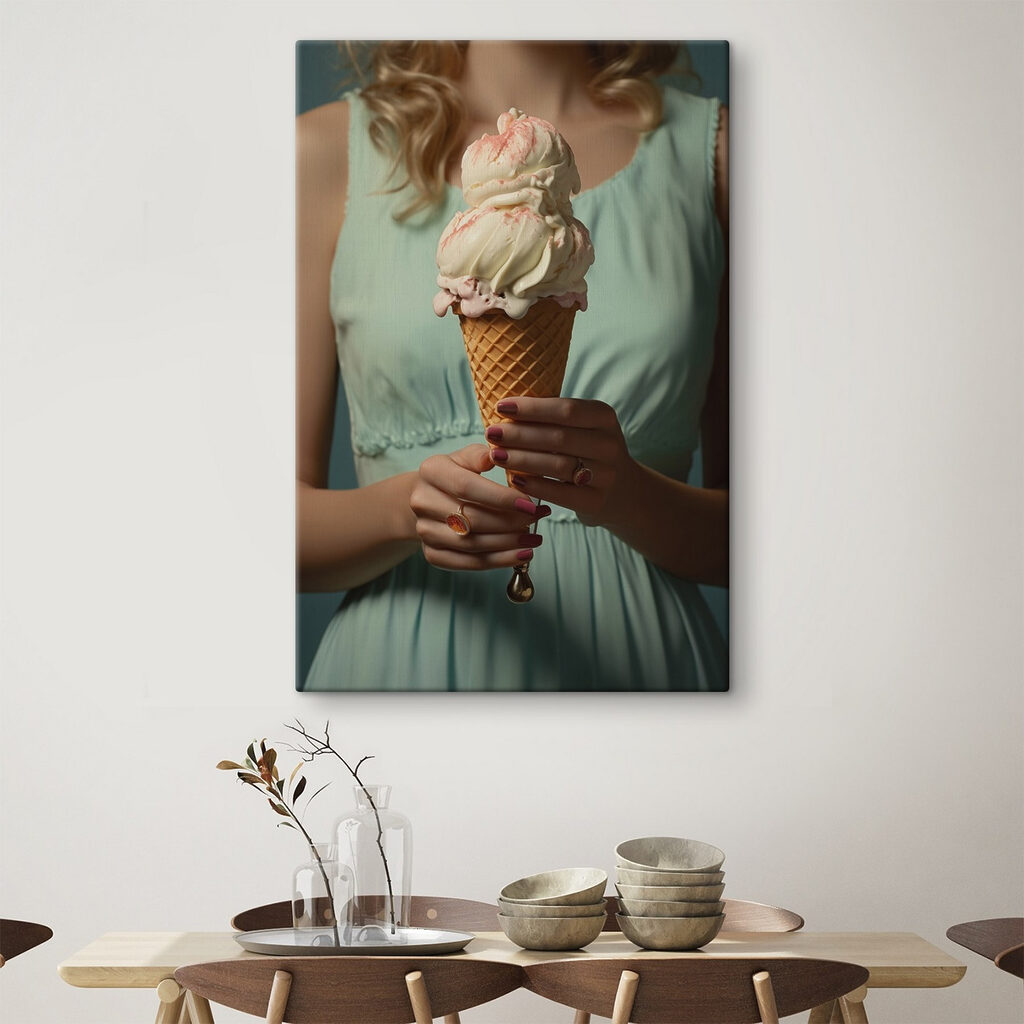 Woman holding an ice cream cone Woman holding an ice cream cone