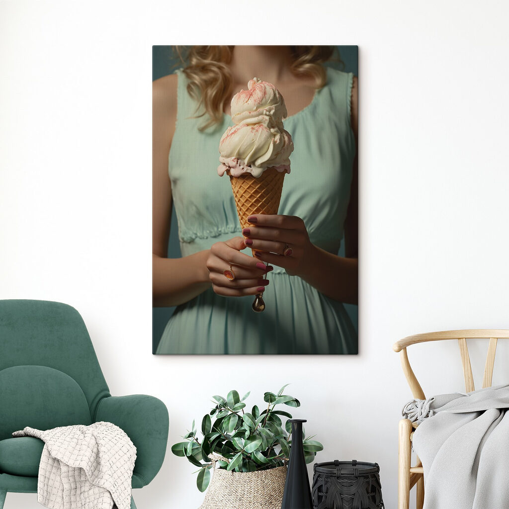 Woman holding an ice cream cone Woman holding an ice cream cone