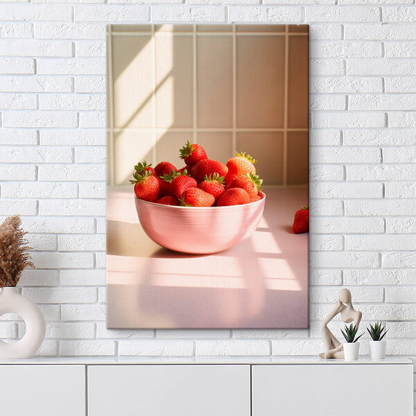 Bowl of strawberries on a counter Bowl of strawberries on a counter