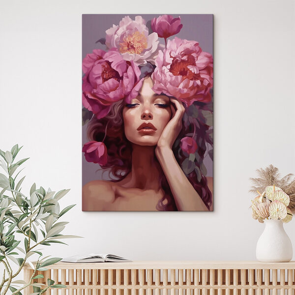 Woman with flowers on her head Woman with flowers on her head
