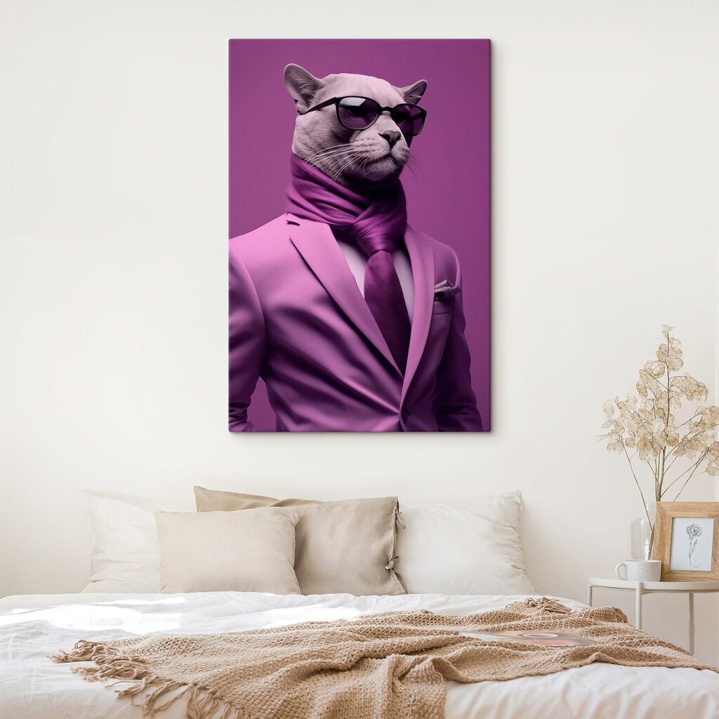 Cat wearing a suit and sunglasses