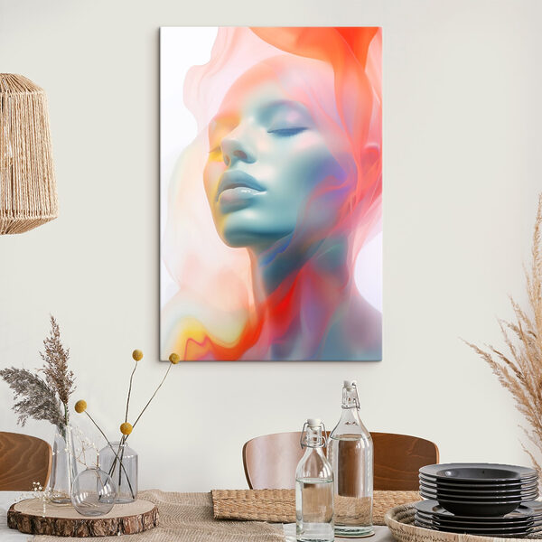 Mujer con un paño de colores cubriéndole el rostro Cuadros Mujer con un paño de colores cubriéndole el rostro