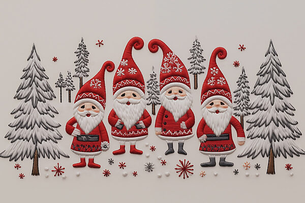 Group of gnomes and trees