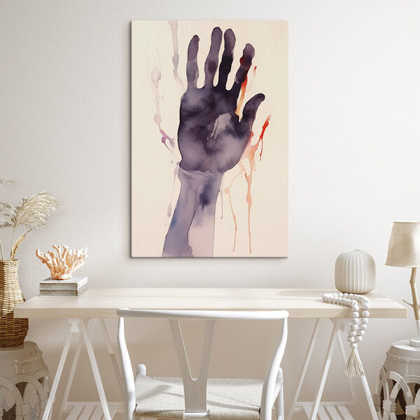 Hand with paint splatters