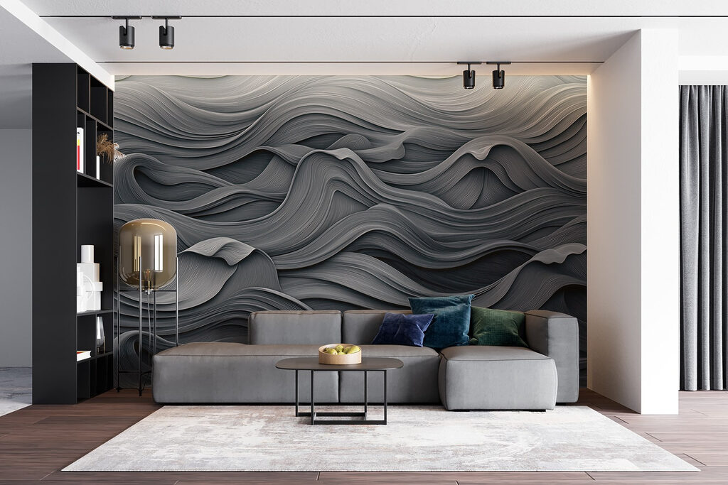 Grey and white wavy pattern