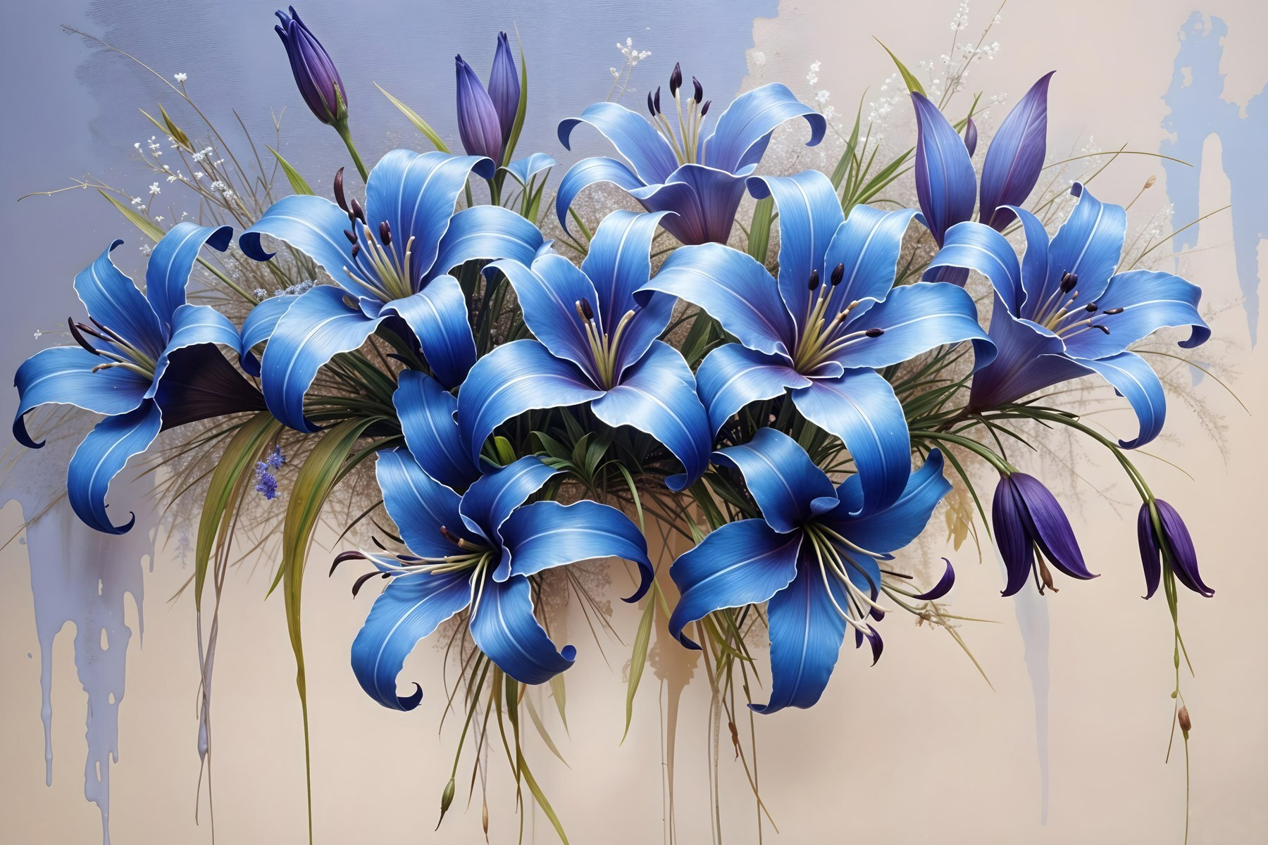 Group of blue flowers Group of blue flowers