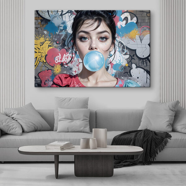 Woman with a bubble gum Woman with a bubble gum