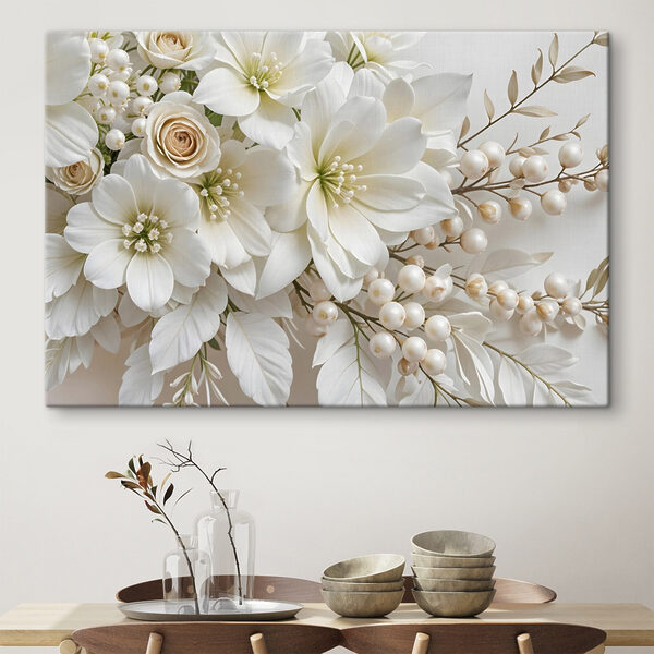 Cuadros Elegante ramo de delicadas flores blancas