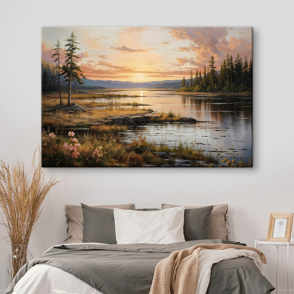 Cuadros Paisaje de un lago al atardecer (SKU: s41733) Cuadros Cuadros Paisaje de un lago al atardecer (SKU: s41733)