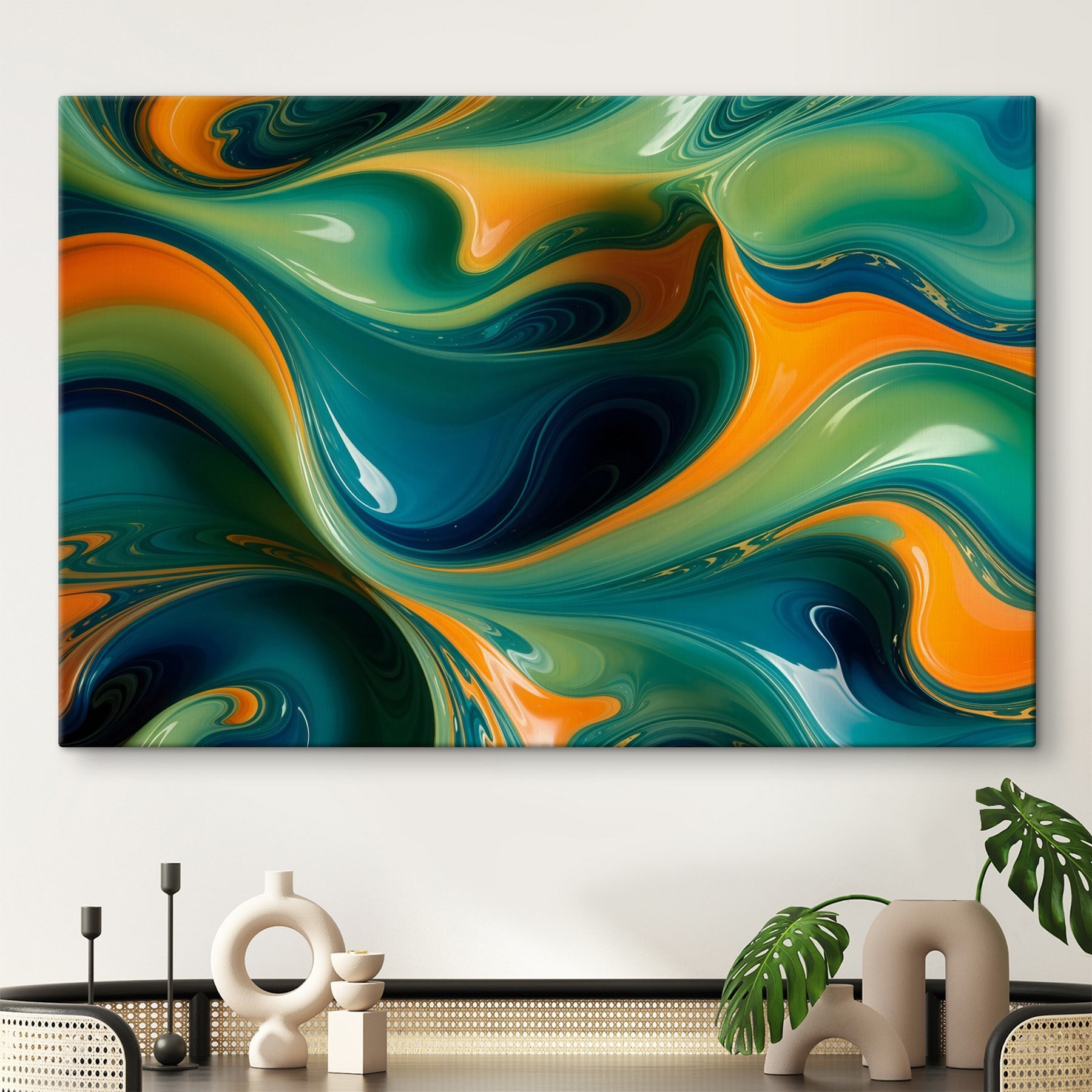 Colorful swirls of paint